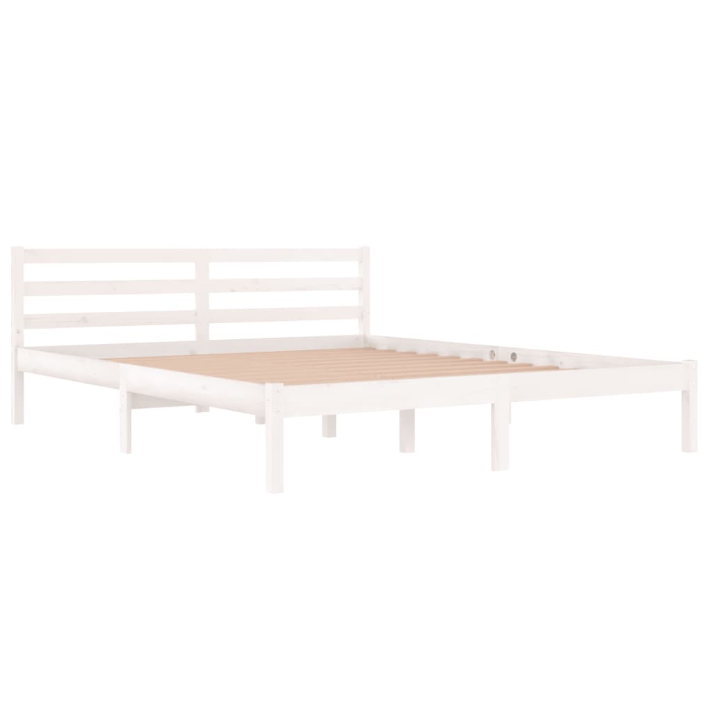 Bedframe Massief Grenenhout Wit 160X200 Cm