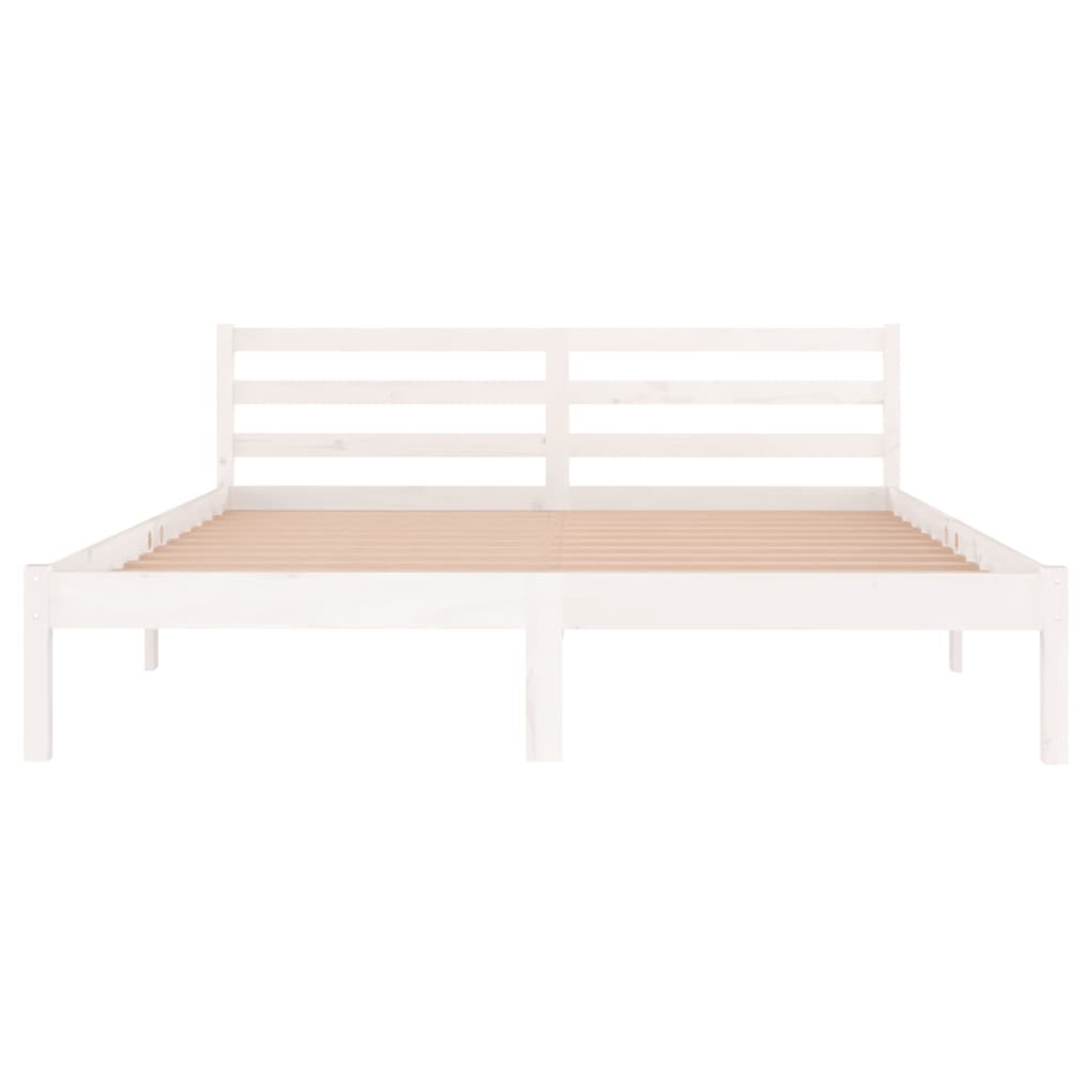 Bedframe Massief Grenenhout Wit 160X200 Cm