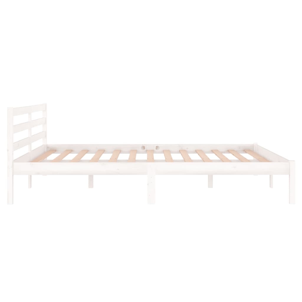 Bedframe Massief Grenenhout Wit 160X200 Cm