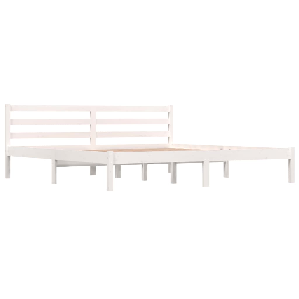 Bedframe Massief Grenenhout Wit 180X200 Cm 6Ft Super King