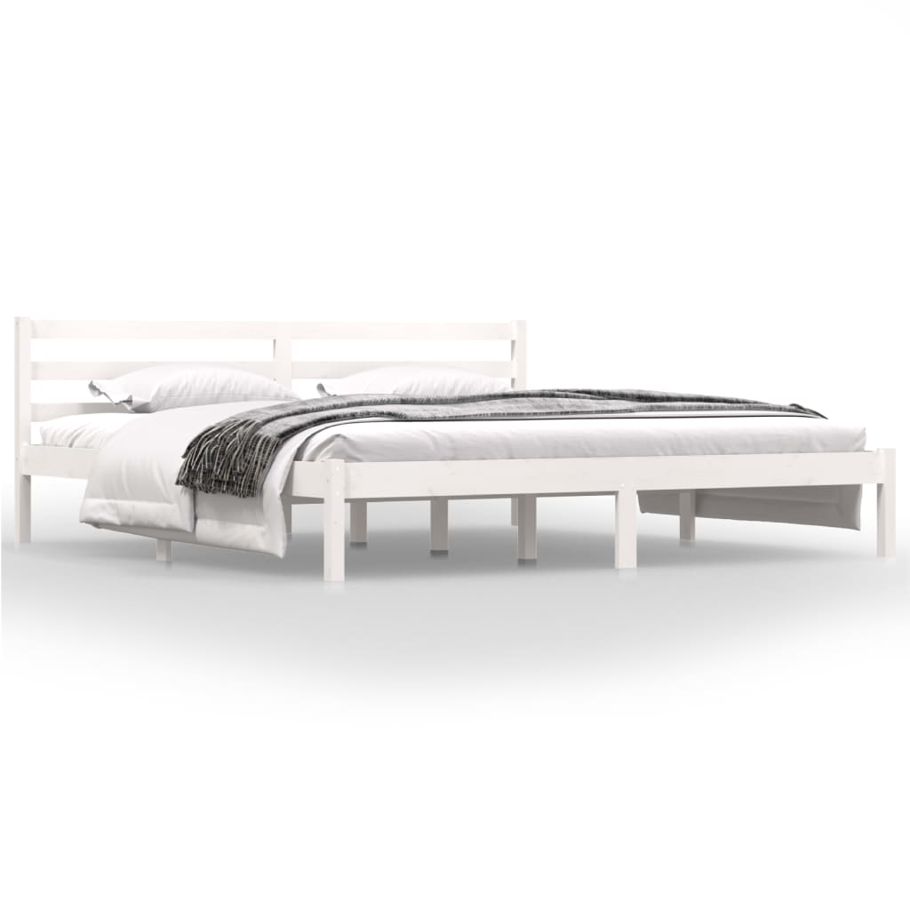 Bedframe Massief Grenenhout Wit 180X200 Cm 6Ft Super King