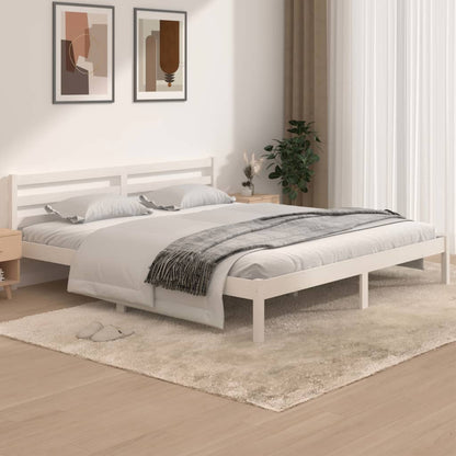 Bedframe Massief Grenenhout Wit 180X200 Cm 6Ft Super King