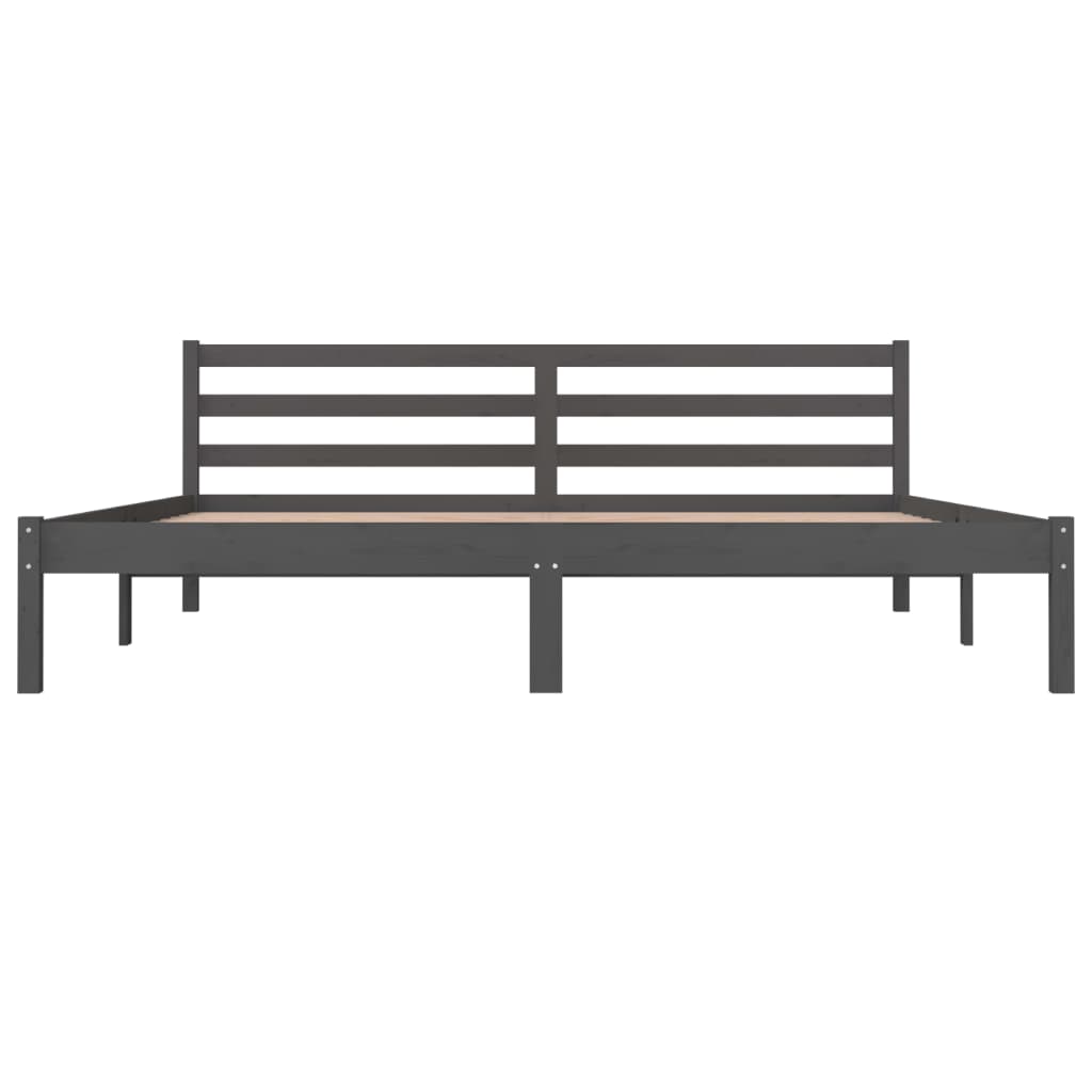 Bedframe Massief Grenenhout Grijs 180X200 Cm 6Ft Super King