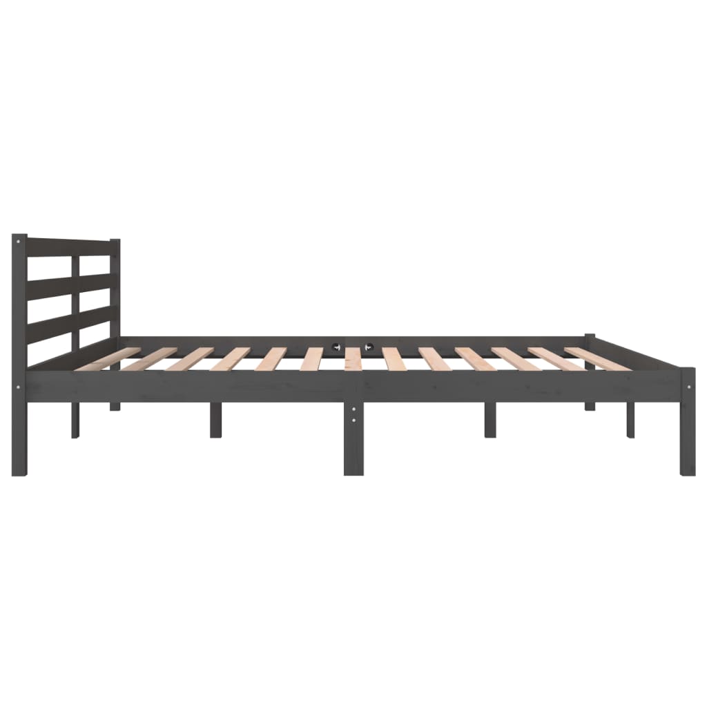 Bedframe Massief Grenenhout Grijs 180X200 Cm 6Ft Super King
