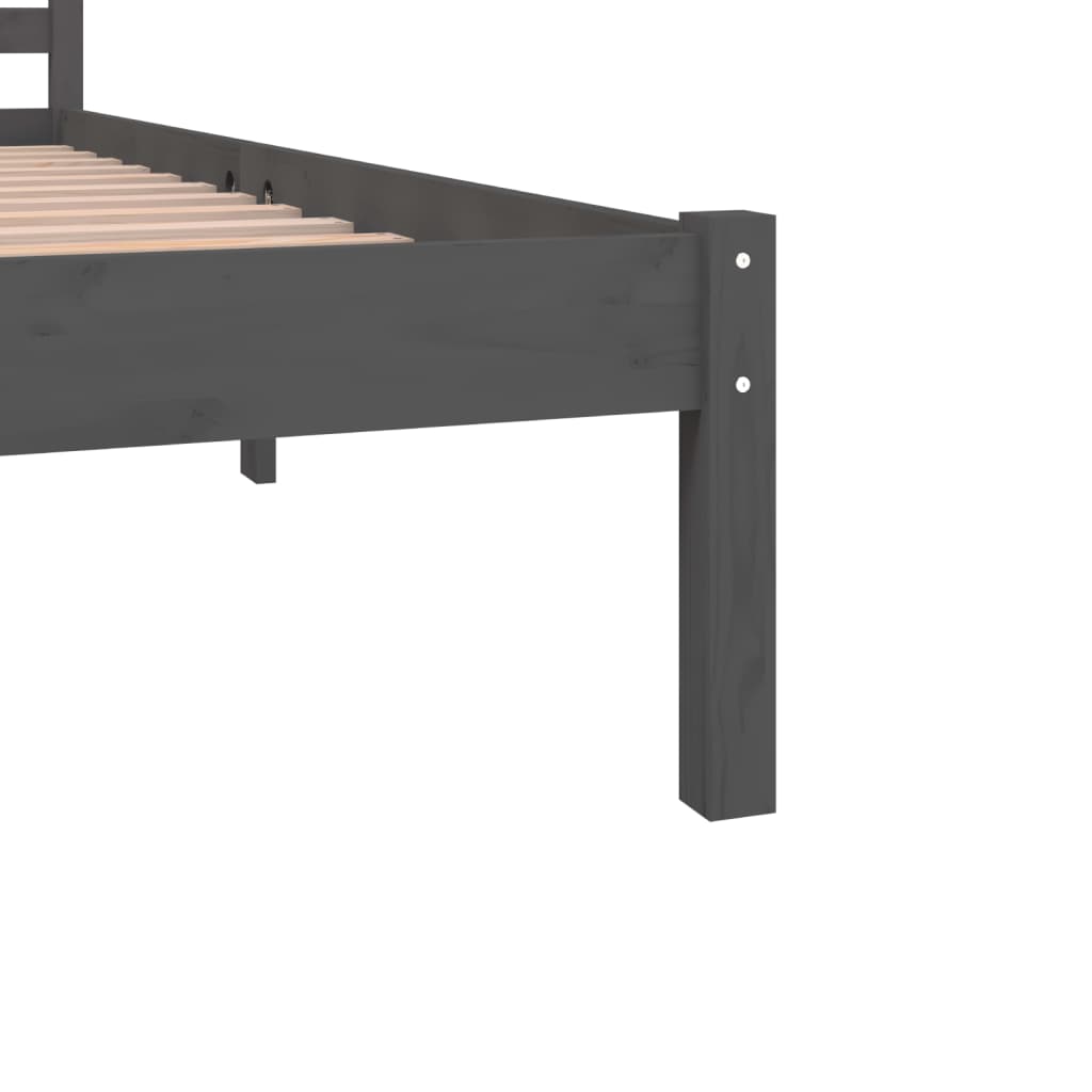 Bedframe Massief Grenenhout Grijs 180X200 Cm 6Ft Super King