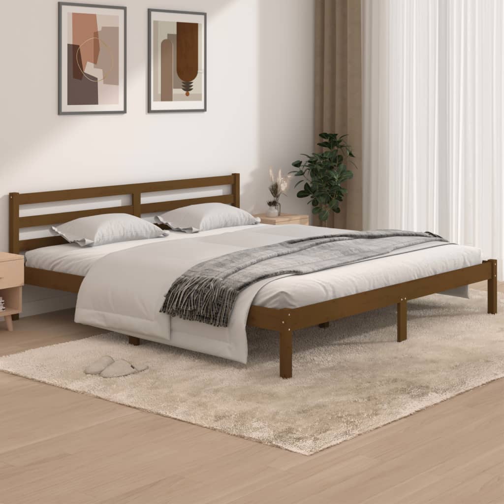 Bedframe Grenenhout Honingbruin 180X200 Cm 6Ft Super King