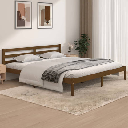Bedframe Grenenhout Honingbruin 180X200 Cm 6Ft Super King