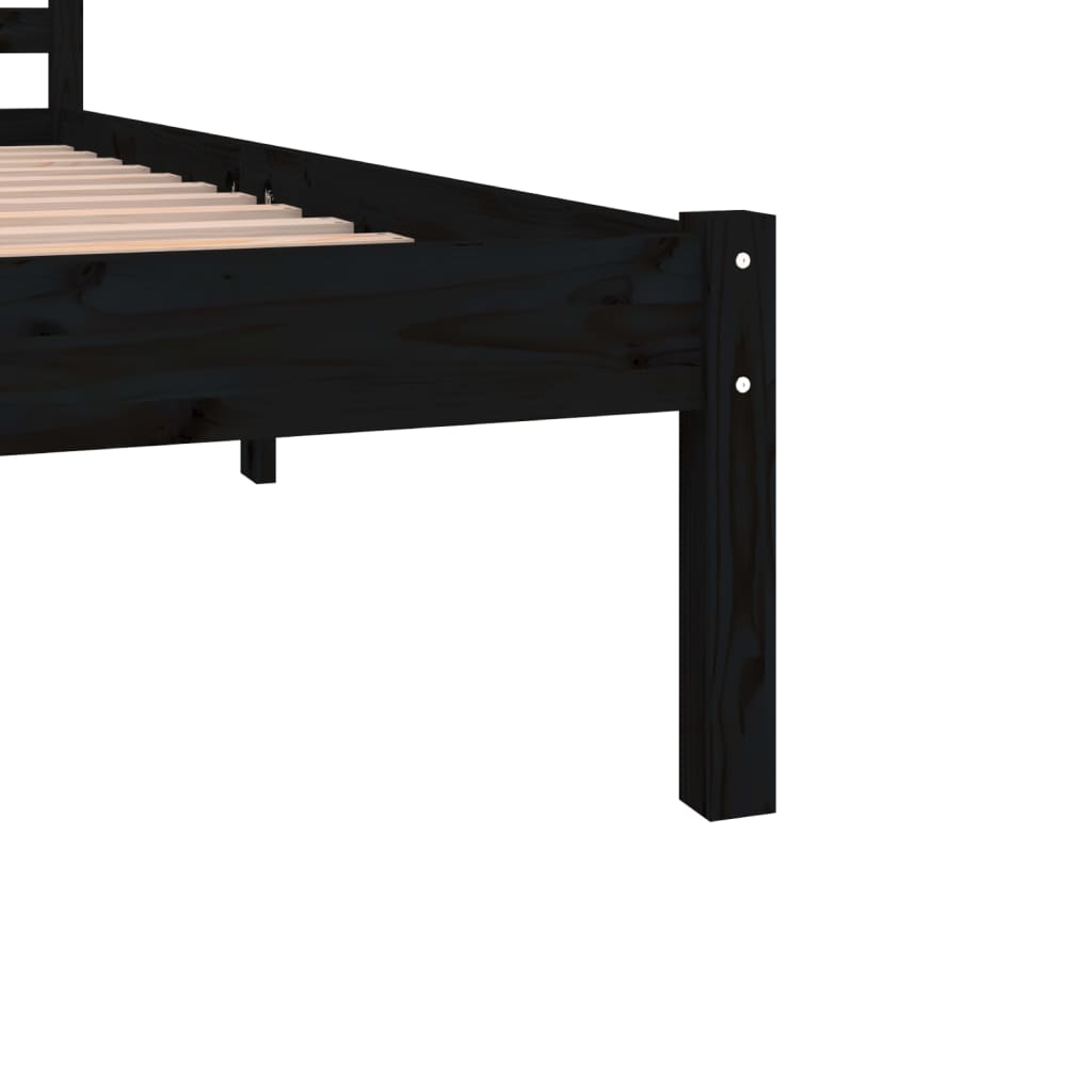 Bedframe Massief Grenenhout Zwart 180X200 Cm Super King