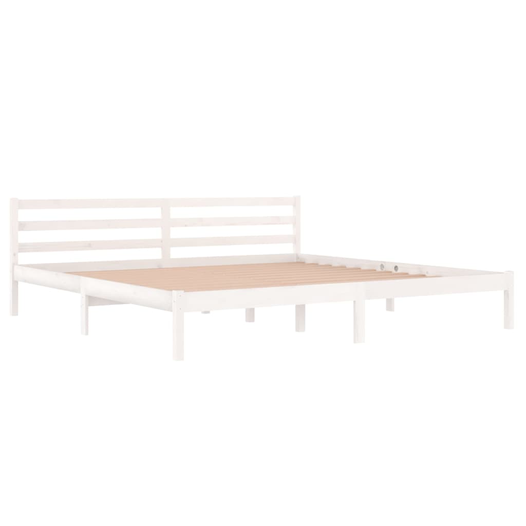 Bedframe Massief Grenenhout Wit 200X200 Cm