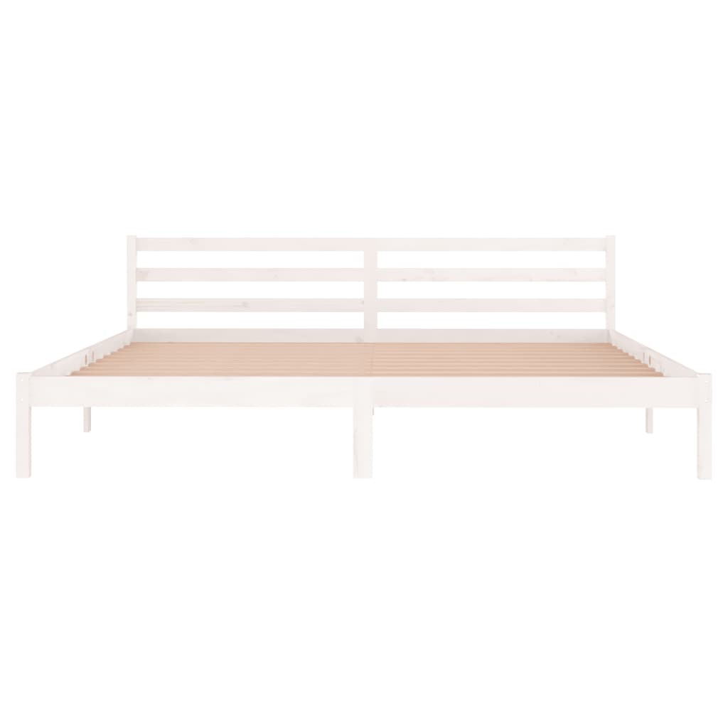 Bedframe Massief Grenenhout Wit 200X200 Cm