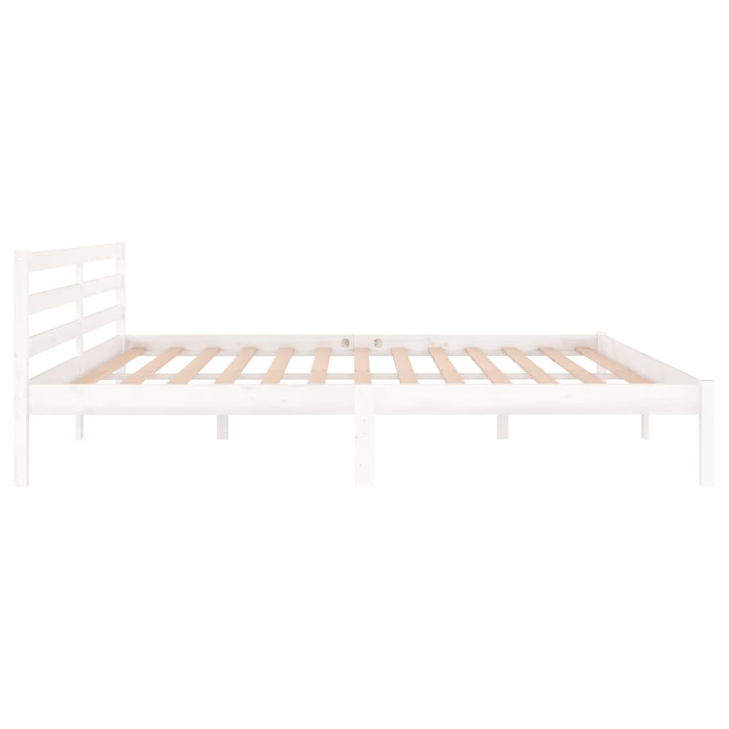Bedframe Massief Grenenhout Wit 200X200 Cm