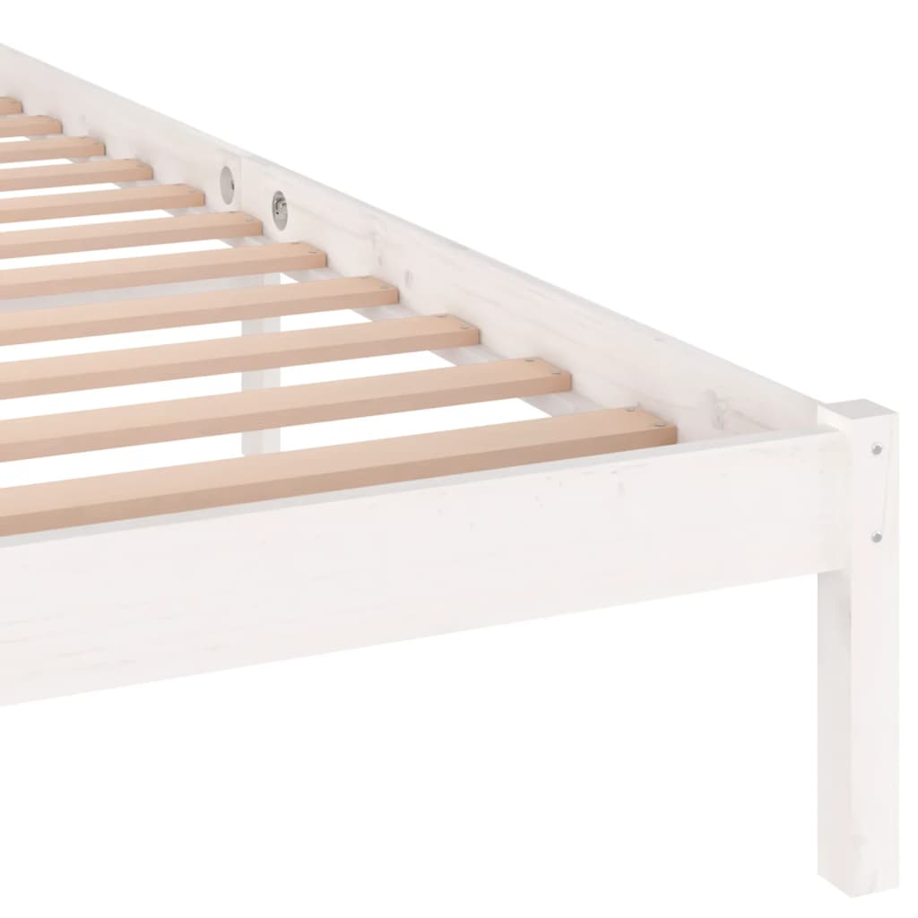 Bedframe Massief Grenenhout Wit 200X200 Cm