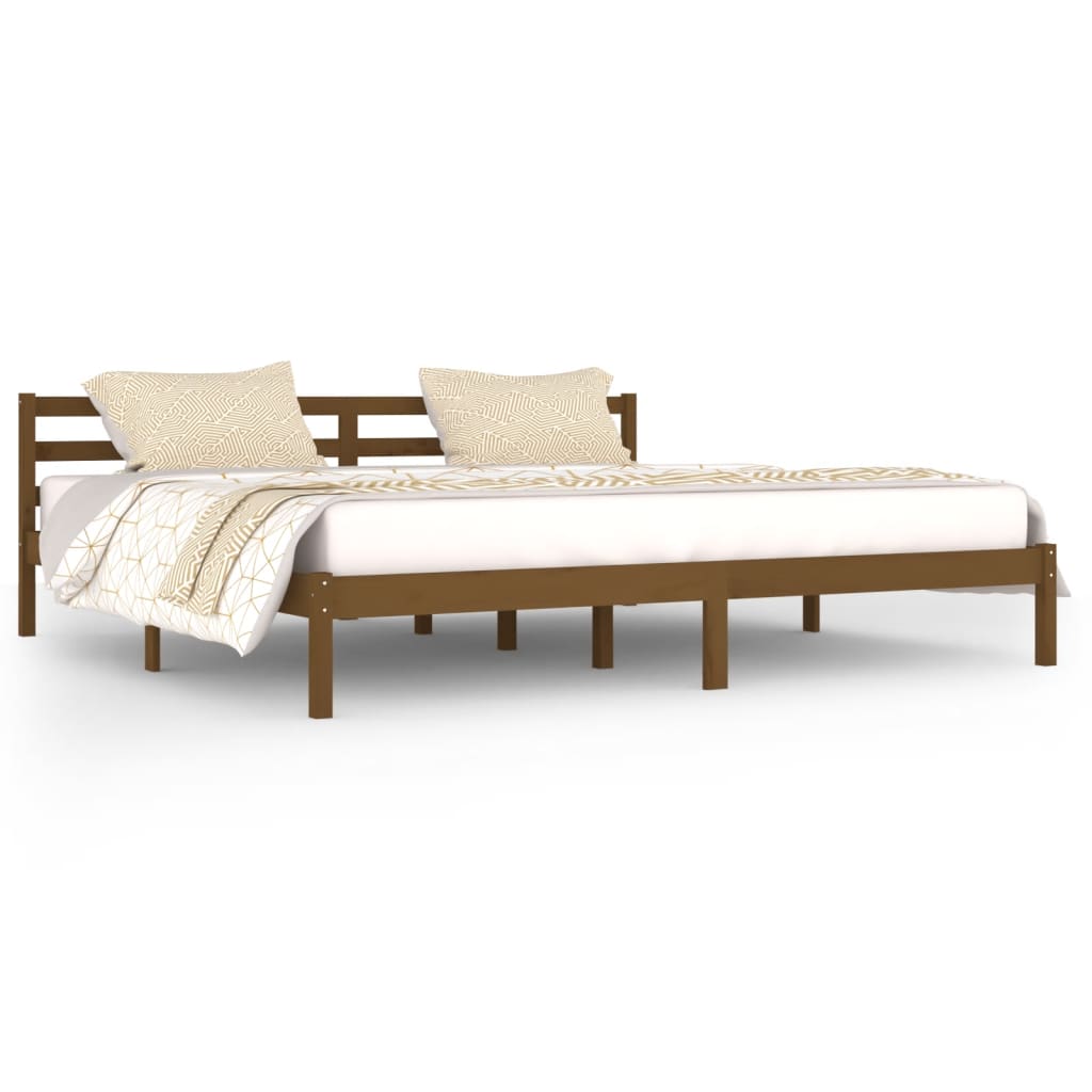 Bedframe Massief Grenenhout Honingbruin 200X200 Cm