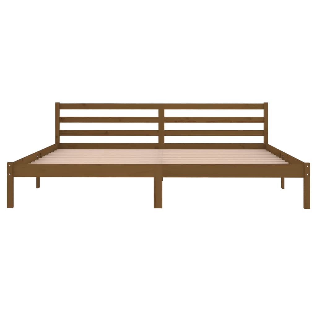 Bedframe Massief Grenenhout Honingbruin 200X200 Cm