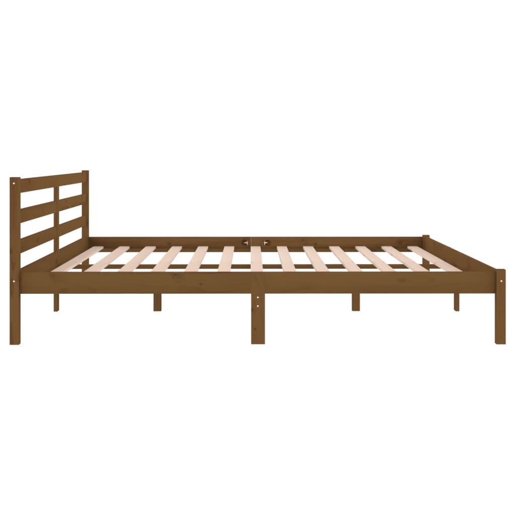 Bedframe Massief Grenenhout Honingbruin 200X200 Cm