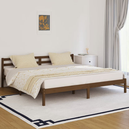 Bedframe Massief Grenenhout Honingbruin 200X200 Cm