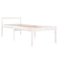 Bedframe Massief Hout Wit 75X190 Cm 2Ft6 Small Single