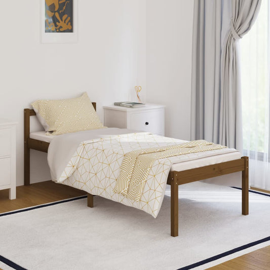 Bedframe Massief Hout Honingbruin 75X190 Cm 2Ft6 Small Single