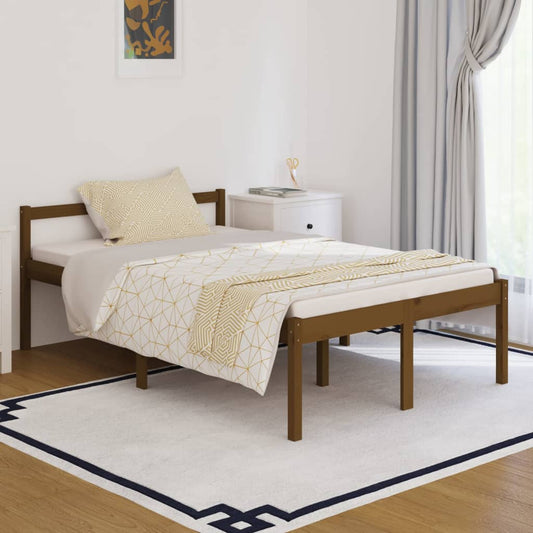 Bedframe Massief Hout Honingbruin 120X190 Cm 4Ft Small Double