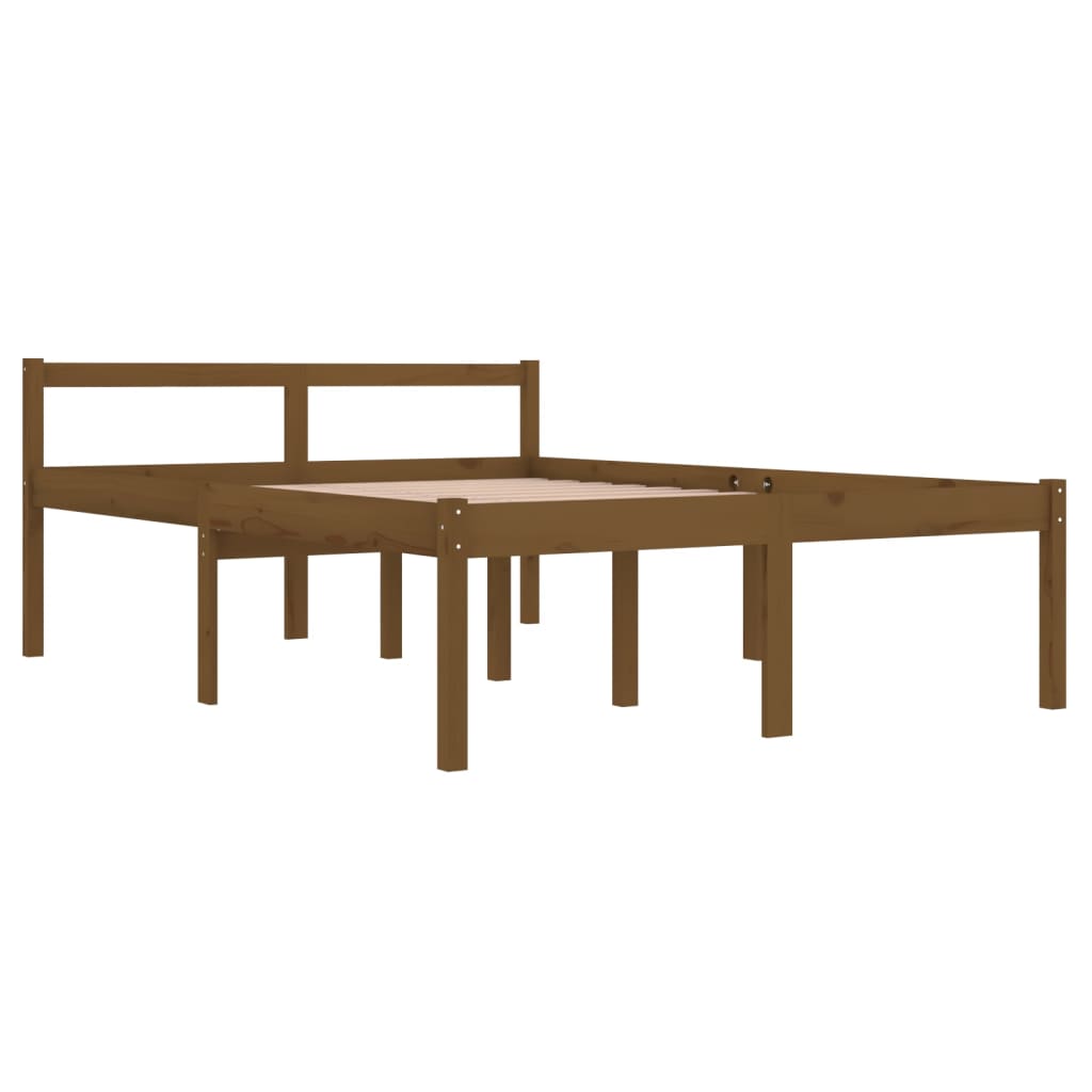 Bedframe Massief Grenenhout Honingbruin 135X190 Cm 4Ft6 Double