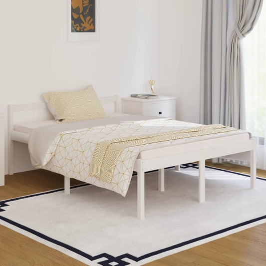 Bedframe Massief Grenenhout Wit 140X190 Cm