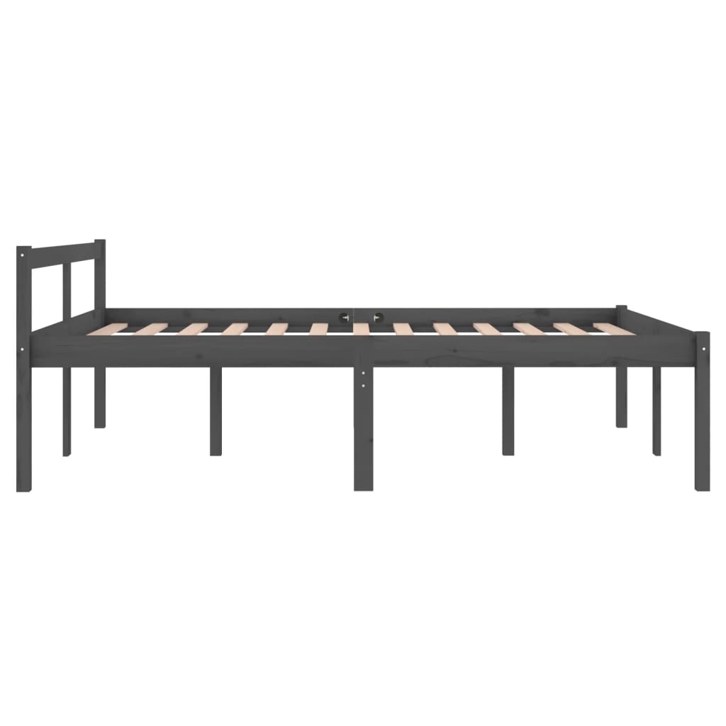 Bedframe Massief Grenenhout Grijs 140X190 Cm