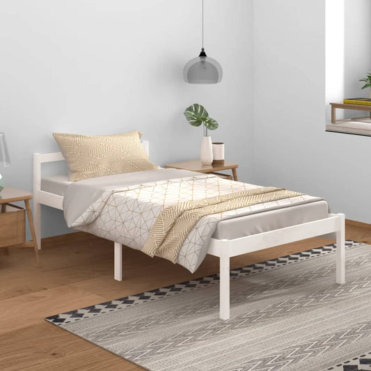 Bedframe Massief Grenenhout Wit 100X200 Cm