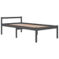 Bedframe Massief Grenenhout Grijs 100X200 Cm