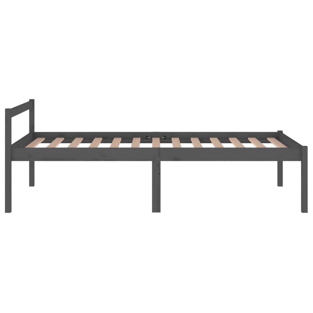 Bedframe Massief Grenenhout Grijs 100X200 Cm