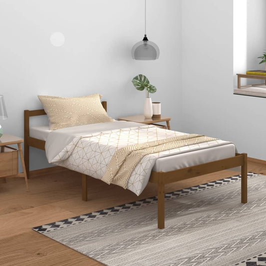 Bedframe Massief Grenenhout Honingbruin 100X200 Cm