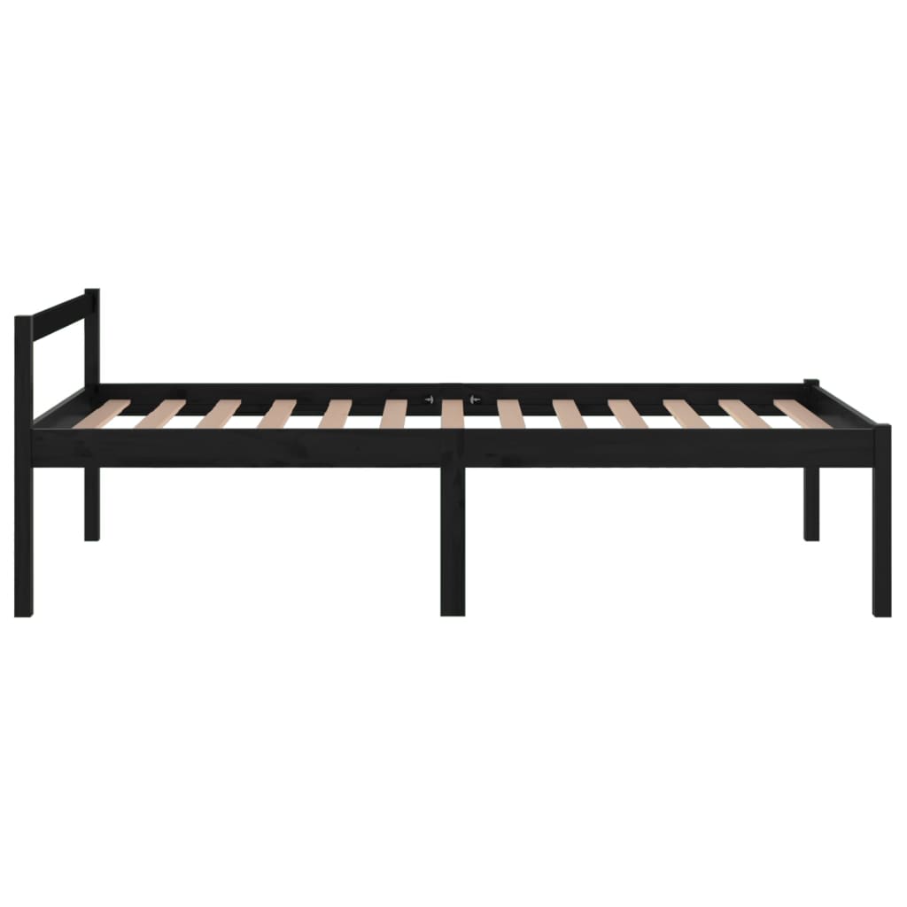 Bedframe Massief Grenenhout Zwart 100X200 Cm