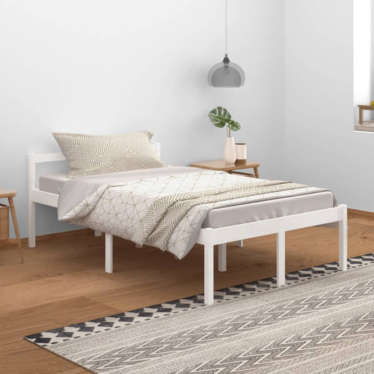 Bedframe Massief Grenenhout Wit 120X200 Cm
