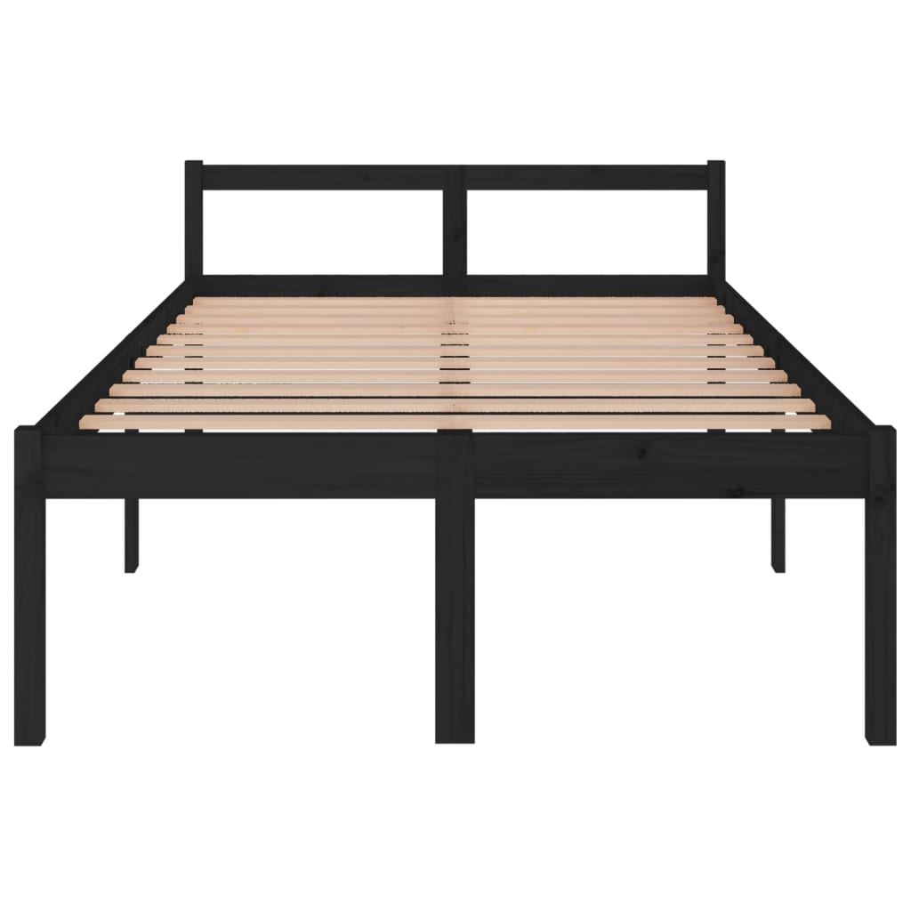 Bedframe Massief Grenenhout Zwart 120X200 Cm