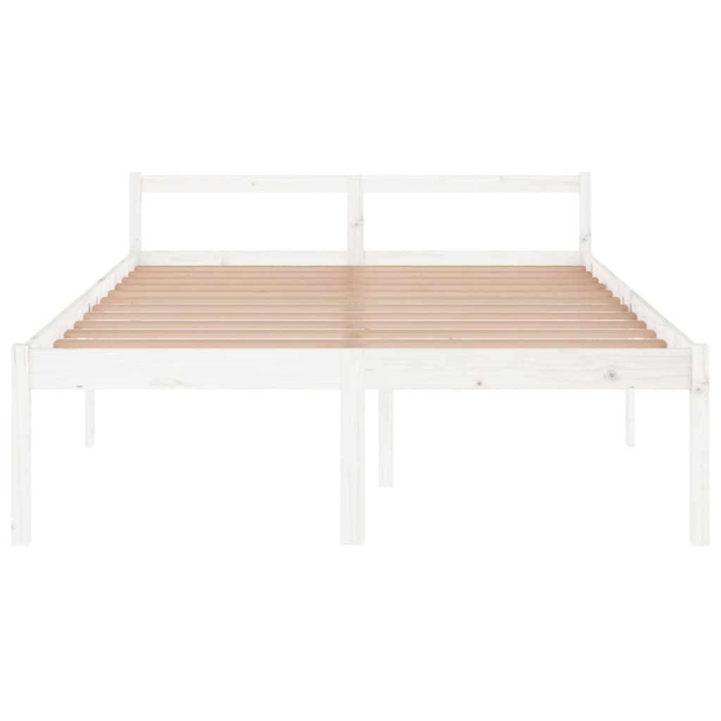 Bedframe Massief Grenenhout Wit 150X200 Cm 5Ft King