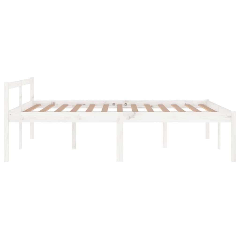 Bedframe Massief Grenenhout Wit 150X200 Cm 5Ft King