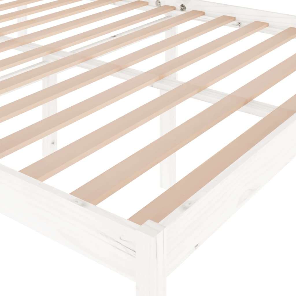 Bedframe Massief Grenenhout Wit 150X200 Cm 5Ft King