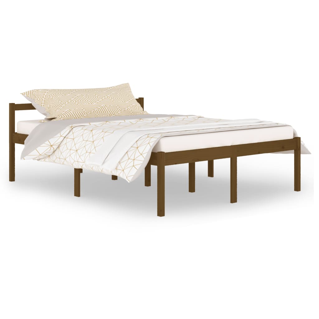 Bedframe Massief Grenenhout Honingbruin 150X200 Cm 5Ft King
