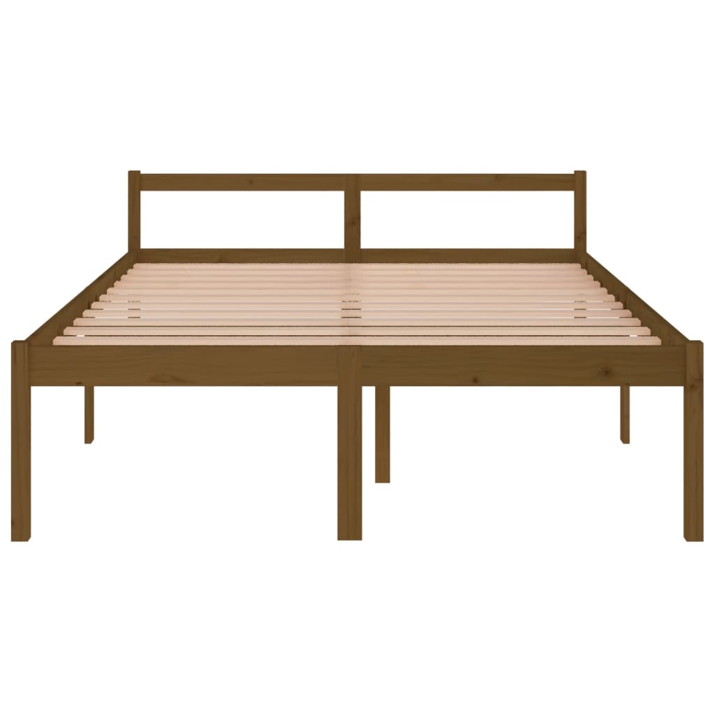 Bedframe Massief Grenenhout Honingbruin 150X200 Cm 5Ft King