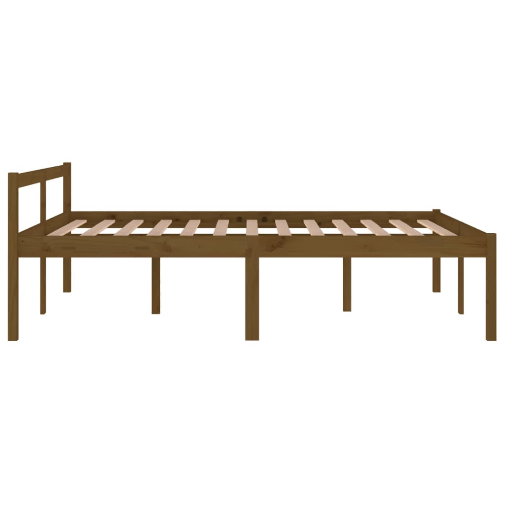 Bedframe Massief Grenenhout Honingbruin 150X200 Cm 5Ft King
