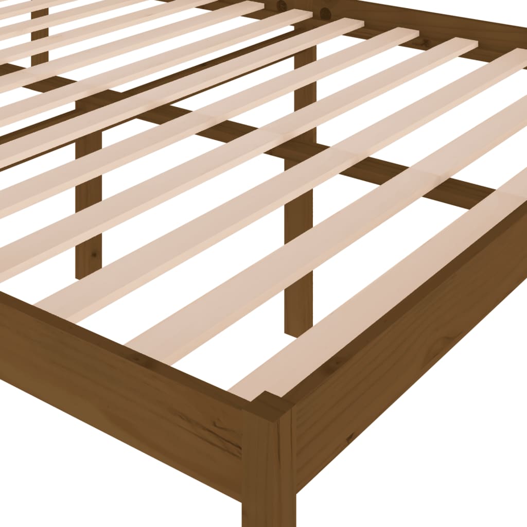 Bedframe Massief Grenenhout Honingbruin 150X200 Cm 5Ft King