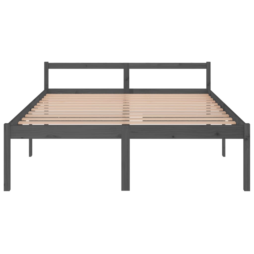 Bedframe Massief Grenenhout Grijs 160X200 Cm