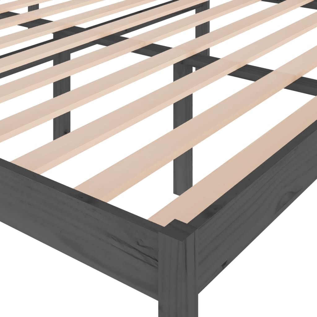 Bedframe Massief Grenenhout Grijs 160X200 Cm