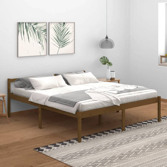 Bedframe Grenenhout Honingbruin 180X200 Cm 6Ft Super King