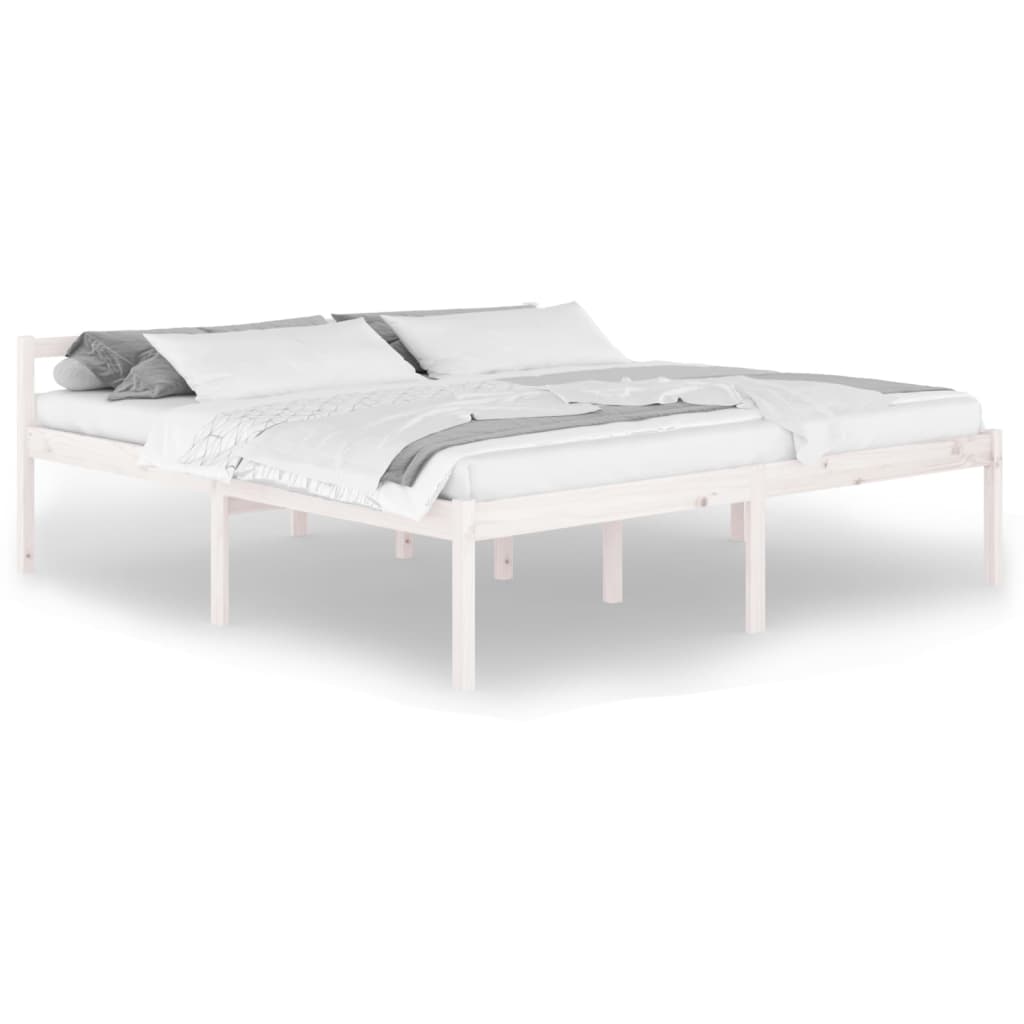 Bedframe Massief Grenenhout Wit 200X200 Cm