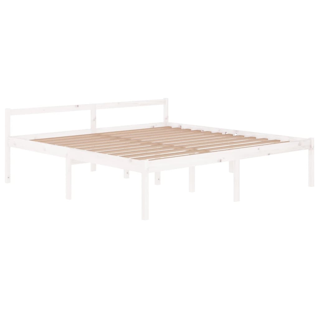 Bedframe Massief Grenenhout Wit 200X200 Cm