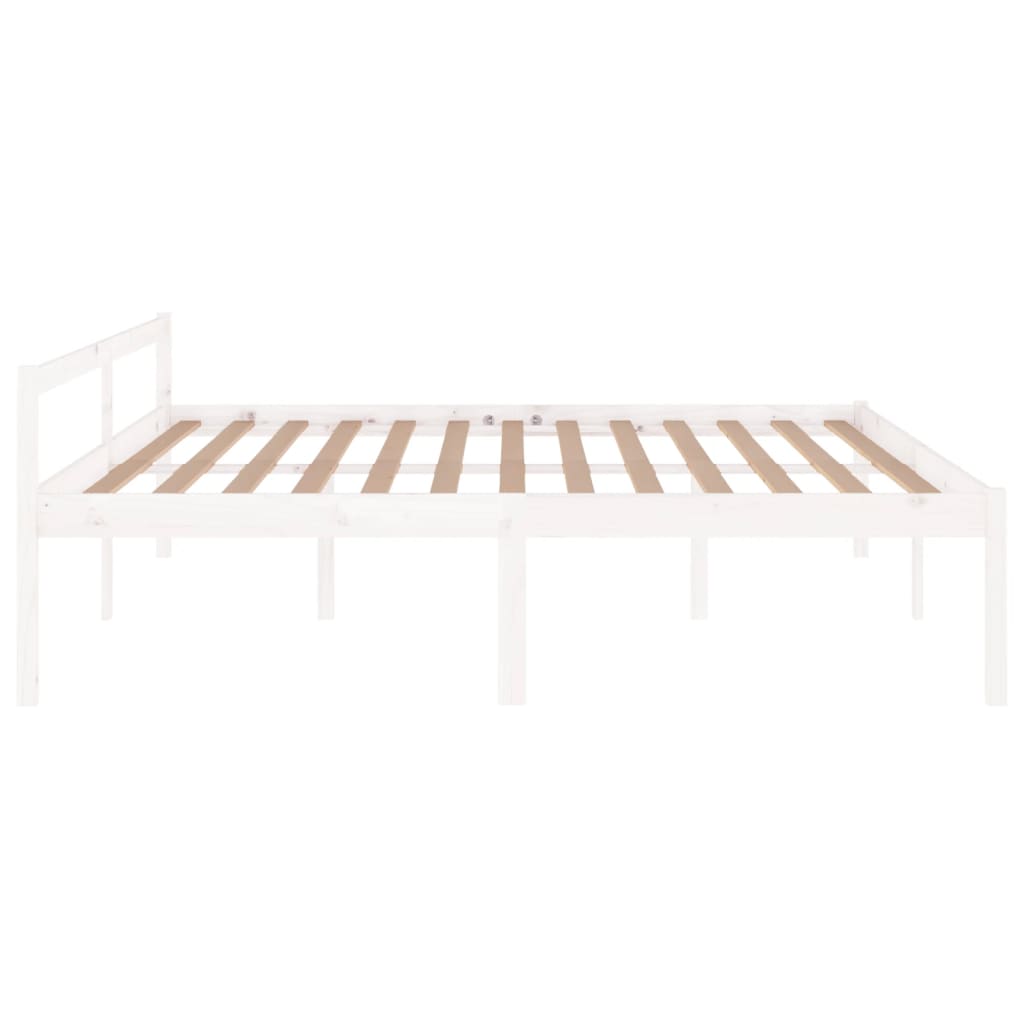 Bedframe Massief Grenenhout Wit 200X200 Cm