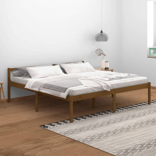 Bedframe Massief Grenenhout Honingbruin 200X200 Cm