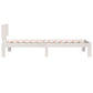 Bedframe Massief Hout Wit 75X190 Cm 2Ft6 Small Single