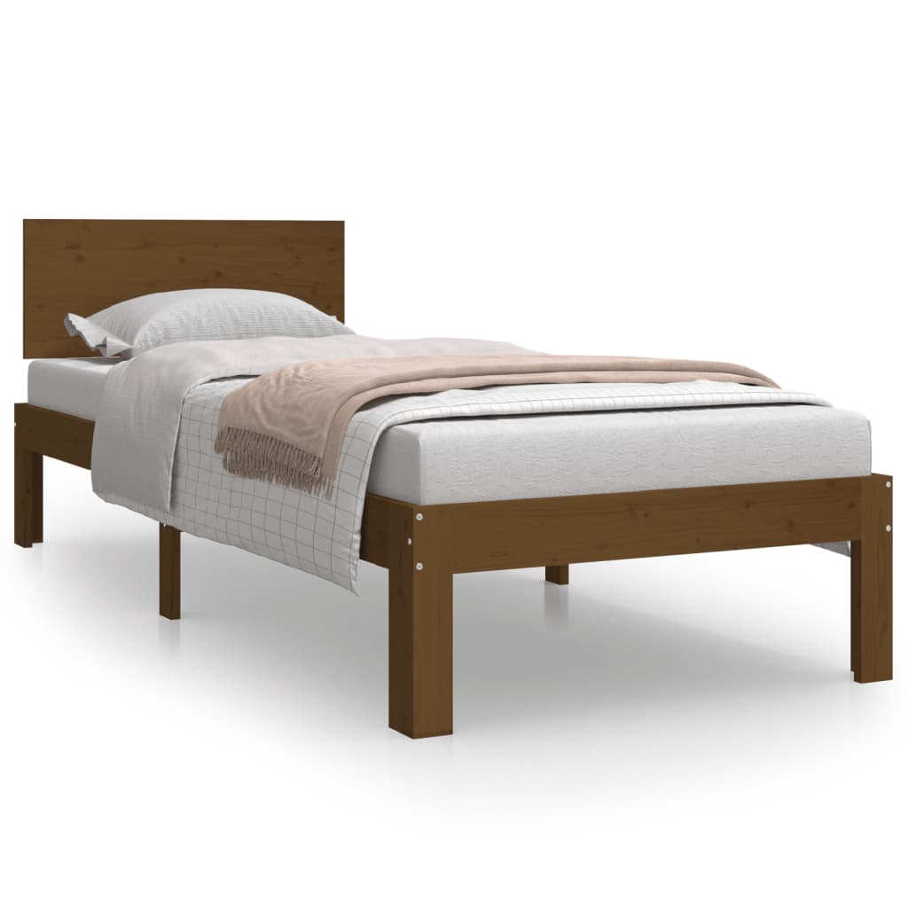 Bedframe Massief Hout Honingbruin 75X190 Cm 2Ft6 Small Single