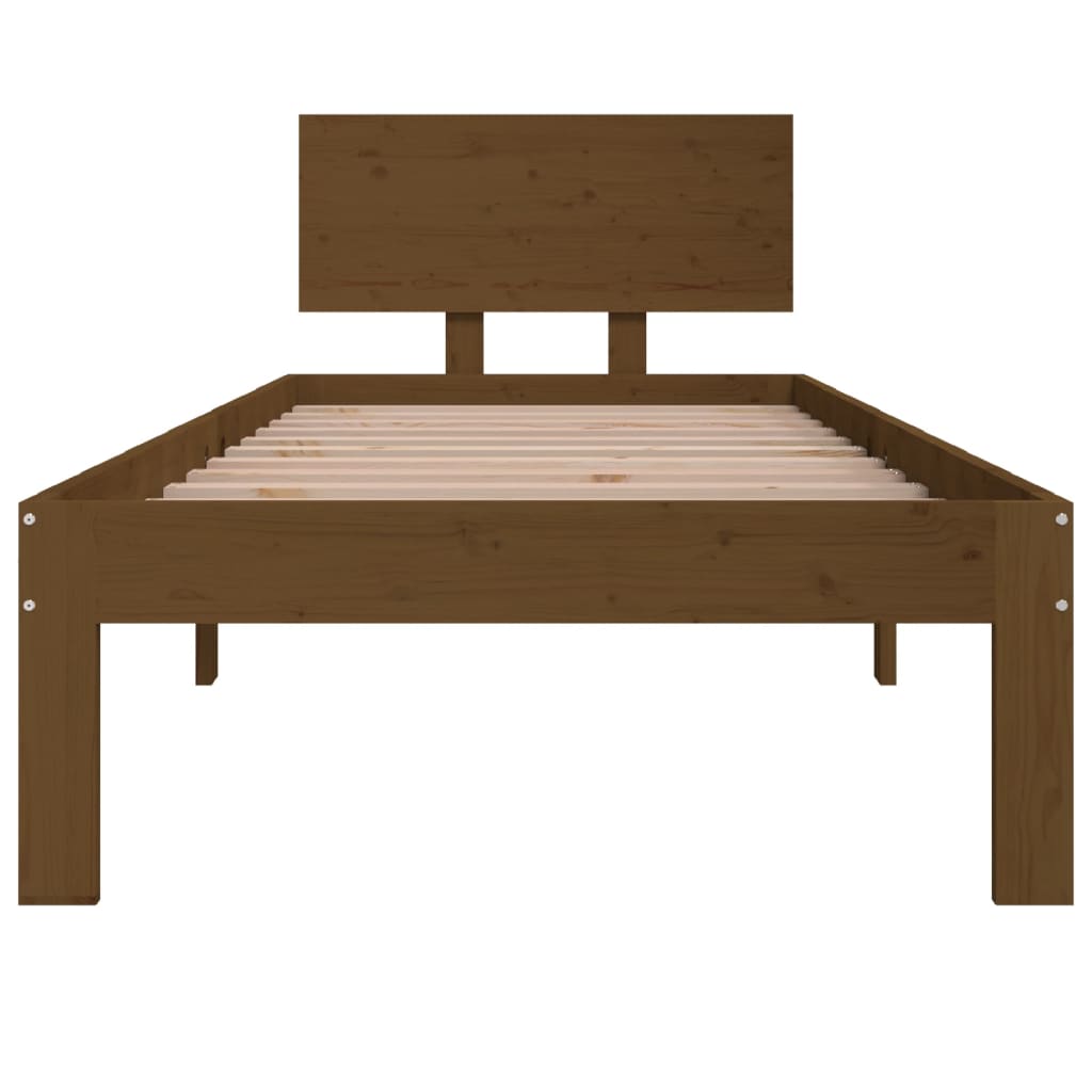 Bedframe Massief Hout Honingbruin 75X190 Cm 2Ft6 Small Single